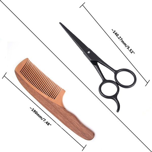 Men Wooden Beard Comb Set