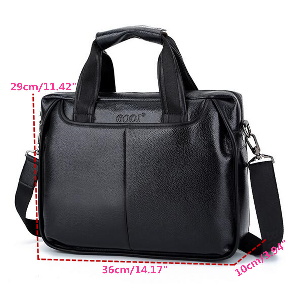Men Laptop Business PU Leather Handbag Briefcase Shoulder Bag for MacBook