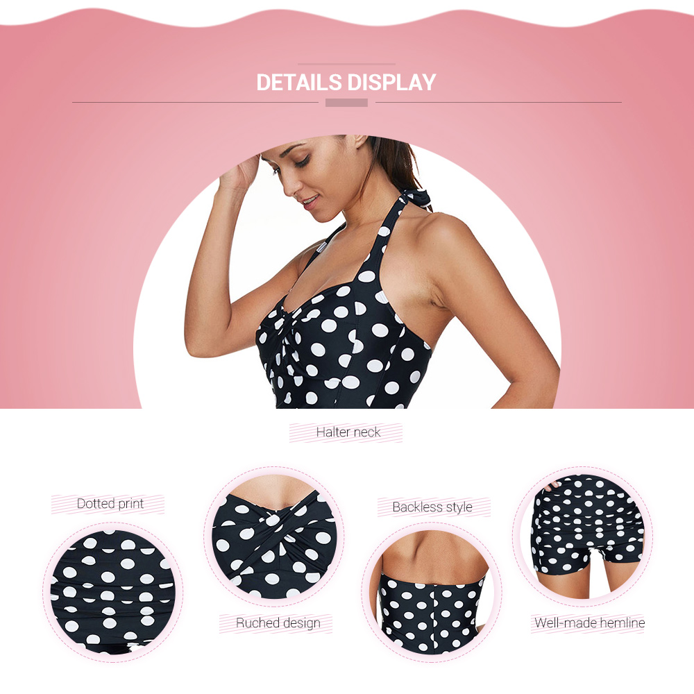 Polka Dot Halter Padded Swimsuit Polka Dot Halter Padded Swimsuit