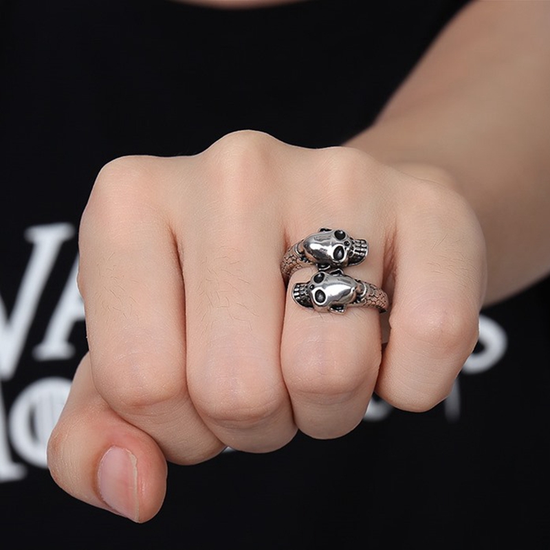 Halloween Cool Stainless Steel Skull Head Ring Punk Men Jewelry Finger Ring for Men  