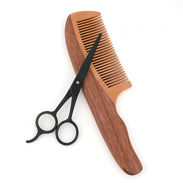 Men Wooden Beard Comb Set