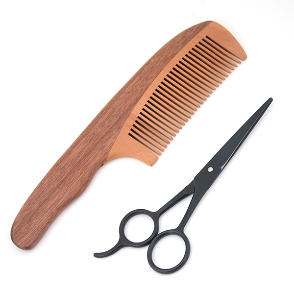 Men Wooden Beard Comb Set