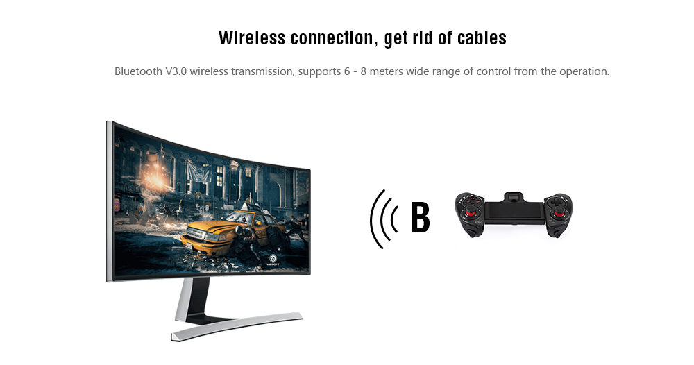 iPega PG-9023 Wireless Bluetooth Game Controller Gamepad Joystick with Stretch Bracket for iPhone 6 Plus iOS Android System iPega PG-9023 Wireless Bluetooth Game Controller Gamepad Joystick with Stretch Bracket for iPhone 6 Plus iOS Android System